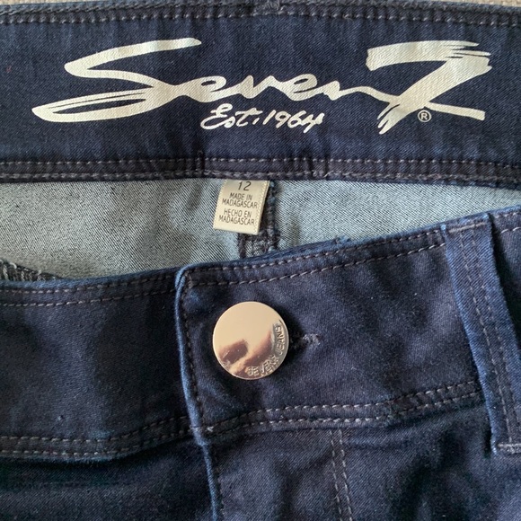 ✨SEVEN7 ´MID RISE LEGGING’ DEEP BLUE JEANS SIZE 12 - Picture 5 of 8